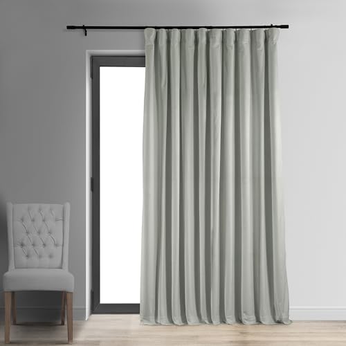 HPD Half Price Drapes VPCH-VET160401-84 Signature Doublewide Blackout Velvet Curtain,Reflection Grey,100 X 84 von HPD Half Price Drapes