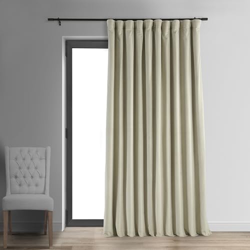 HPD Half Price Drapes VPCH-VET160405-108 Signature Doublewide Blackout Velvet Curtain,Cool Beige,100 X 108 von HPD Half Price Drapes