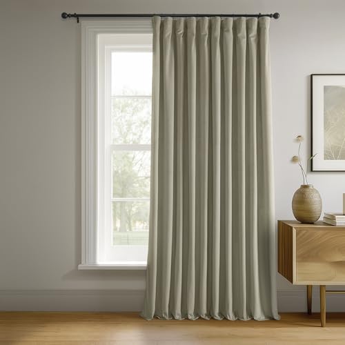 HPD Half Price Drapes VPCH-Vet-P VPCH-VET160405-120 Verdunkelungsvorhang Samt Extra Breit 100 x 120 cm, Cool Beige, Polyester-Mischgewebe, 100 in x 120 in von HPD Half Price Drapes