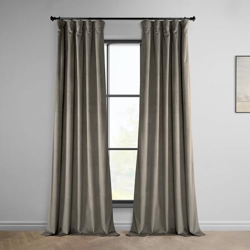 HPD Half Price Drapes VPYC-161209-108 Plüsch-Samt-Vorhang (1 Panel), 50 x 108, Gallery Taupe von HPD Half Price Drapes