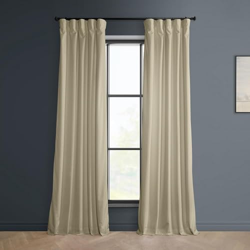 HPD Half Price Drapes Heritage Plüschsamt-Vorhänge, 274 cm lang, Raumverdunkelungsvorhänge für Schlafzimmer und Wohnzimmer, 50 B x 108 L, (1 Bahn), Macchiato-Beige von HPD Half Price Drapes