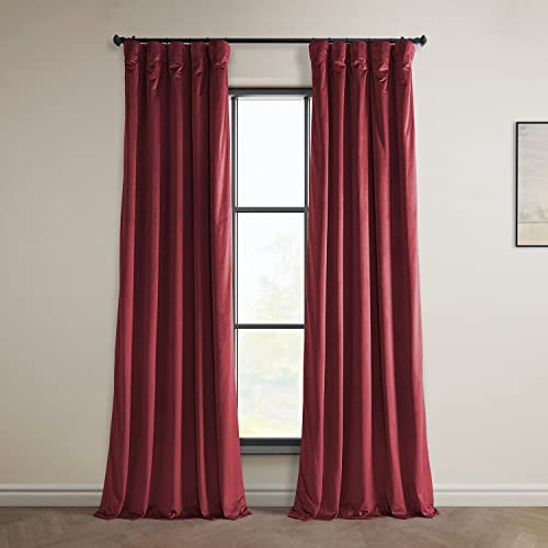 HPD Half Price Drapes Heritage Plüsch-Samtvorhänge, 213 cm, Raumverdunkelungsvorhänge für Schlafzimmer und Wohnzimmer, 50 B x 84 L, (1 Bahn), Kinorot von HPD Half Price Drapes