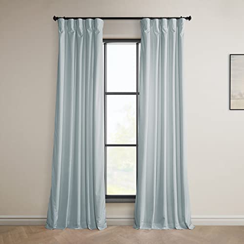 HPD Half Price Drapes Heritage Plüsch-Samtvorhänge, 213 cm, Raumverdunkelungsvorhänge für Schlafzimmer und Wohnzimmer, 50 B x 84 L, (1 Bahn), Wassermannblau von HPD Half Price Drapes
