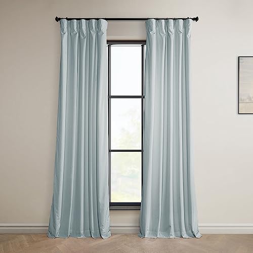 HPD Half Price Drapes Heritage Plüschsamt-Vorhänge, 274 cm lang, Raumverdunkelungsvorhänge für Schlafzimmer und Wohnzimmer, 50 B x 108 L, (1 Bahn), Wassermannblau von HPD Half Price Drapes