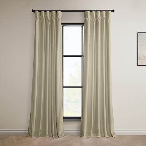 HPD Half Price Drapes VPYC Heritage Plüsch-Samt-Vorhang (1 Stoffbahn), 127 x 300 cm, Macchiato Beige von HPD Half Price Drapes