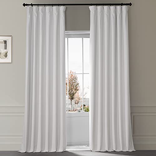 HPD Half Price Drapes VPYC-SBO161201-108 Signature Plush Velvet Hotel Verdunkelungsvorhang (1 Vorhang), 50 x 108 cm, Misty White von HPD Half Price Drapes