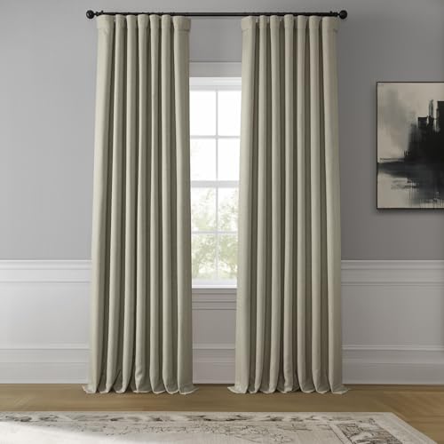 HPD Half Price Drapes Verdunkelungsvorhänge aus Leinenimitat, 213 cm lang, luxuriöse Leinenvorhänge für Schlafzimmer und Wohnzimmer (1 Paneel), 127 x 213 cm, Haferflocken von HPD Half Price Drapes