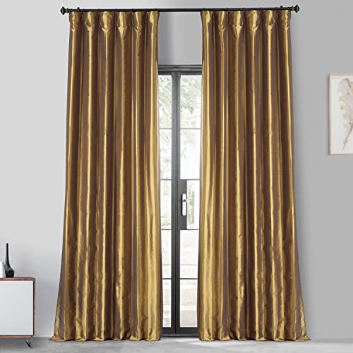 HPD Half Price Drapes Verdunkelungsvorhänge für Schlafzimmer – Kunstseide-TAFT, 50 x 84 (1 Panel), PTCH-BO404-84, Golden Spice von HPD Half Price Drapes