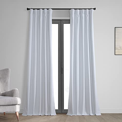 HPD Half Price Drapes Vintage Verdunkelungsvorhänge für Schlafzimmer & Wohnzimmer, 50 x 108, Thermo-Kreuz-Leinengewebe, FLCW-CBO2212-108 (1 Panel) Weiß von HPD Half Price Drapes