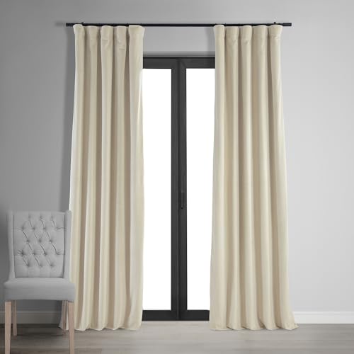 HPD Half Price Drapes VPCH-P Signature Samt Verdunkelungsvorhänge für Schlafzimmer, Polyester-Mischung, Neutraler Boden, 50 in x 120 in von HPD Half Price Drapes