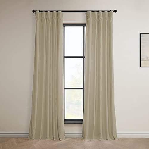 HPD Half Price Drapes Heritage VPYC-161204-84 Plüschsamt-Vorhänge für Schlafzimmer und Wohnzimmer, 127 x 213 cm, Hellbeige von HPD Half Price Drapes