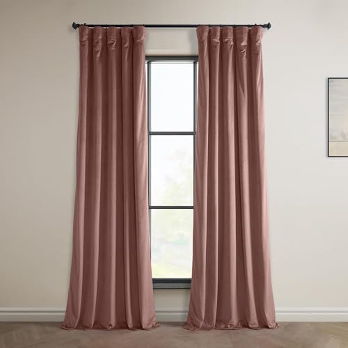 HPD Half Price Drapes VPYC-P Heritage Plüsch-Samt-Vorhänge für Schlafzimmer & Wohnzimmer (1 Stoff), Polyester-Mischgewebe, wild Rose, 50 in x 84 in von HPD Half Price Drapes