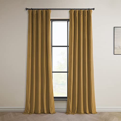 HPD Half Price Drapes Heritage Plüsch Samt Vorhänge für Wohnzimmer 50x84 (1 Panel), VPYC-190159-84, Retro Gold von HPD Half Price Drapes