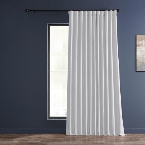 halben Preis Drapes Blackout Extra Breit Vintage aus Dupionseide Gardine, Ice, 100 x 96 von HPD Half Price Drapes