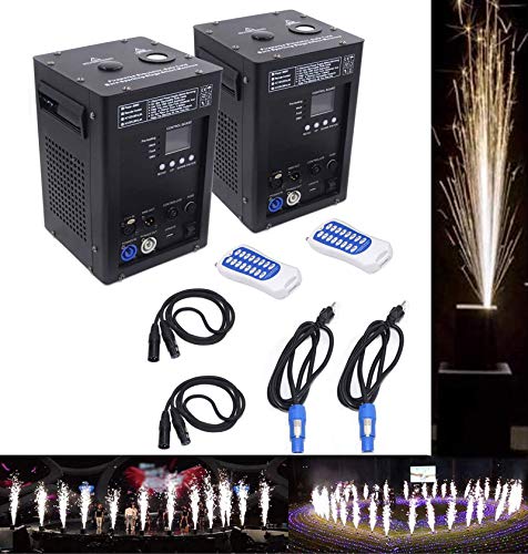 HPDOM 500W Spezialeffekt sparkular Machine DMX512 Fernbedienung Funken Feuerwerk Cold Spark Machine für die Hochzeit,Feuerwerkssimulator Für Bar, Hochzeit, Bühne, Party,2Pcs von HPDOM