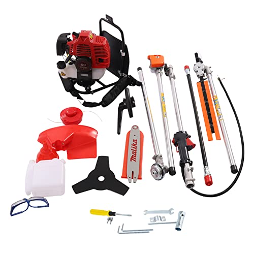 2-Takt Benzin Freischneider 4-in-1 Multitool 52 cc Professionelle Trageschlaufe und inklusive Verlängerung Kombigerät Heckenschere Kombi-System Freischneider von HPDTZ