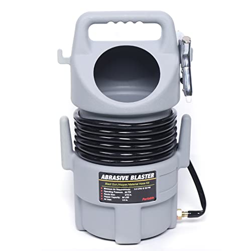 Andstrahlgerät, Sandstrahlen, Sandstrahler, Sandblaster, Sandstrahl, Sand Blaster, Mobiles Sandstrahlgerät Metall Glas Trichter 50 lb. 3,5 CFM 120 PSI von HPDTZ
