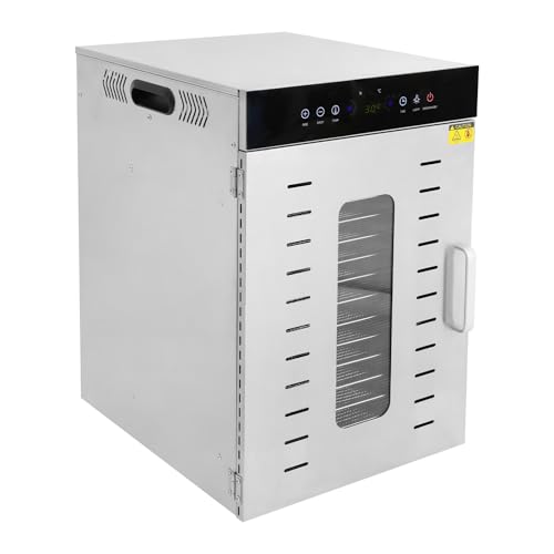 Dörrgerät 1350W aus Edelstahl, Dehydrator mit 16 Gittern und Timer, Dörrautomat für Obst Gemüse Fleisch, Trockner als Dörrer und Heißluftgerät Dörrgerät 1350W aus Edelstahl, Dehydrator mit 16 Gittern und Timer, Dörrautomat für Obst Gemüse Fleisch, Trockner als Dörrer und Heißluftgerät von HPDTZ