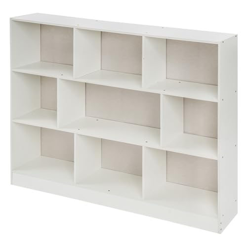 HPDTZ Bodenstehendes Bücherregal mit 9 Fächern Modernes Standregal als Raumteiler für Bücher Holz Regal zur Aufbewahrung und Ablage für Wohnzimmer Büro 120 cm Breit von HPDTZ
