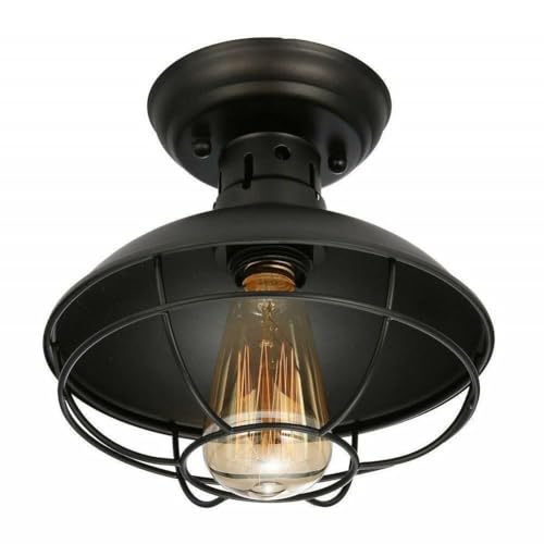 HPDTZ Deckenleuchte Innenleuchte Lampe für Wohnzimmer Schlafzimmer Küche Deckenlampe in Einfache Montage für Innenbereiche Dimmbar für Verschiedene Räume (Schwarz, 22cm,E27) von HPDTZ