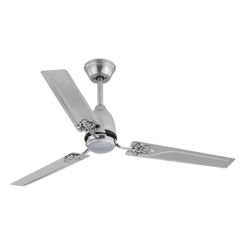 HPDTZ Deckenventilatoren, 52 Zoll Deckenventilator mit Fernbedienung, Moderner Deckenventilator 132 cm Silber, Leiser DC Motor Lüfter für Schlafzimmer, Industrie Design Ventilator von HPDTZ