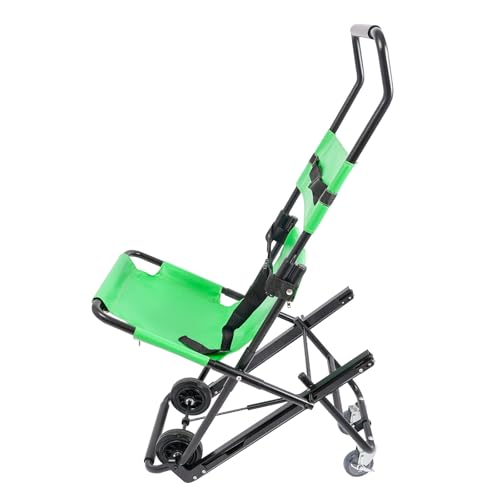 HPDTZ Manueller Treppenstuhl Notfallstuhl Transportstuhl Klappstuhl Tragestuhl Rettungsstuhl Faltstuhl mit Rädern Tragfähigkeit 180 kg (Grün) von HPDTZ