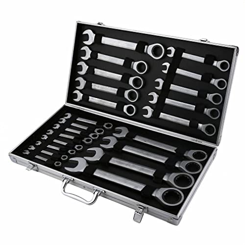 HPDTZ Schraubenschlüssel Set Ratsche, Ratschenschlüssel Satz, Ratchet Wrench, Maulschlüssel Set Ratsche, Ratschenschlüssel Werkzeugsatz Chrom-Vanadium-Stahl 22-teilig 6-32mm von HPDTZ