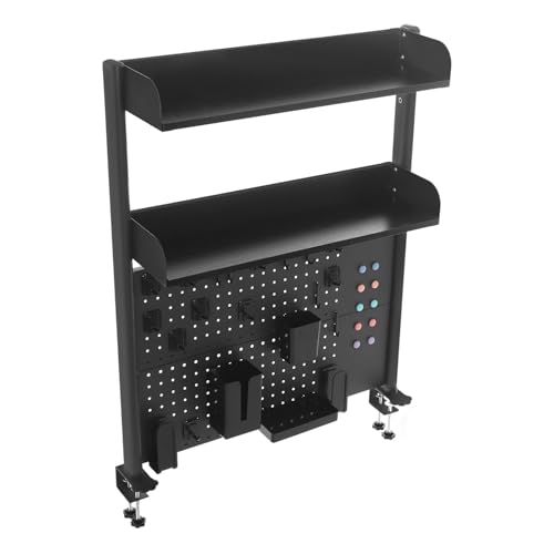 HPDTZ Schreibtischregal mit 2 Ebenen, Verstellbarer Organizer und Bücherregal als Regalaufsatz, Klemmregal für mehr Ablage im Büro, Tischregal aus Stahl 80 cm von HPDTZ