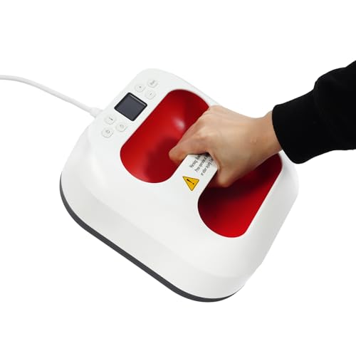 HPDTZ Wärmepresse Heizpresse Transferpresse Presse Textildruck DIY Presse Tragbare Presse 1000W 23x23cm Heizfläche LCD Anzeige (Rot) von HPDTZ