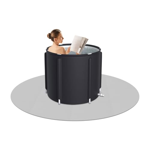 Hot Tub Pad Fundament, Bodenschutzmatte für Außenpools, Eva Poolmatte 196 cm Durchmesser Bodenschutz für Whirlpool Schwimmbecken Outdoor Innenbereich (Grau) von HPDTZ
