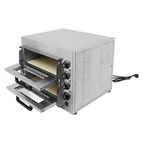 Pizzaofen elektrisch Edelstahl 3000W für den Innenbereich Doppelstock Pizzabackofen 2 Etagen mit Temperaturregelung 50-350℃ für Pizzeria Restaurant Bäckerei Haushalt Pizzaofen elektrisch Edelstahl 3000W für den Innenbereich Doppelstock Pizzabackofen 2 Etagen mit Temperaturregelung 50-350℃ für Pizzeria Restaurant Bäckerei Haushalt von HPDTZ