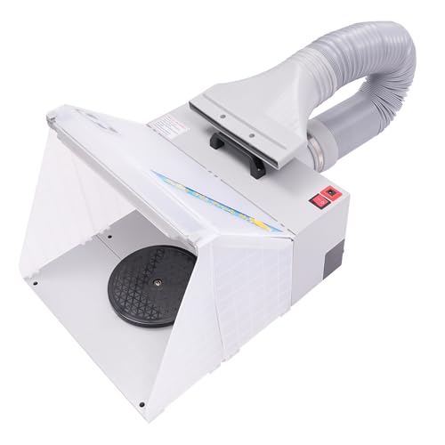 Spritzkabine mit Absauganlage für Modellbau Airbrush, Faltbare Lackierstation Werkbank mit LED Beleuchtung 1200LM, 360 Grad Drehteller, Luftstrom 4 m³/min für DIY Projekte von HPDTZ