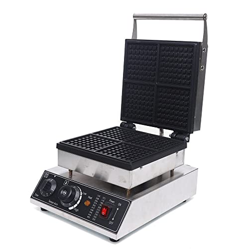 Waffelmaschine, Waffeleisen für quadratische Waffeln aus Edelstahl, Timer und Temperatursteuerung für perfektes Backen, ideal für Bäckereien und Restaurants von HPDTZ