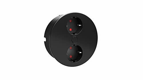 HPF Steckdosenelement Duplex 2 STK. Schukosteckdosen, Schwarz von HPF