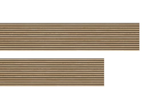 HPFloor Akustik Wandpaneele Furnierte MDF Holzlamellen |Eiche|natur Filz-Untergrund als Trägermaterial|Wandverkleidung zur Schalldämmung & Schallschutz(240x61) Braun von HPFloor