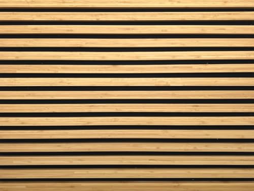HPFloor Akustikpaneele Wandpaneele Bambus klassisch 290 x 60 cm, 24 mm, Bambus Lamellen naturbelassen, PET Filzunterlage zur Schallabsorption, Flur Wohnzimmer Innenwand Wandverkleidung von HPFloor