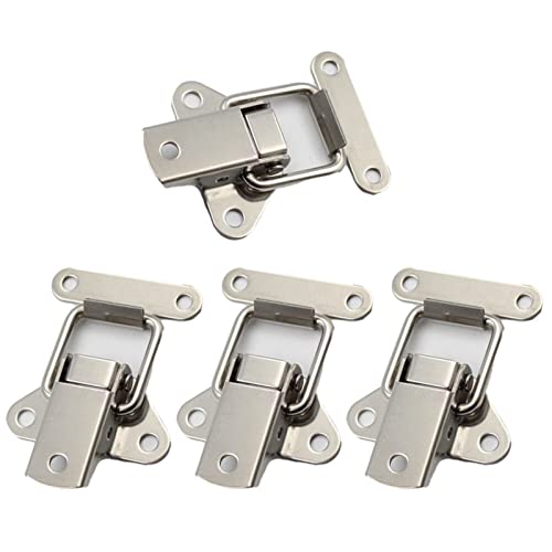 HPGHZNYNMK 4 stück/los Edelstahl Frühling Verriegelung Riegel Hasspee Koffer Truhe Toggle Catch Verschlusskasten Scharniere Möbel Hardware Zubehör Verriegelungshaspe von HPGHZNYNMK