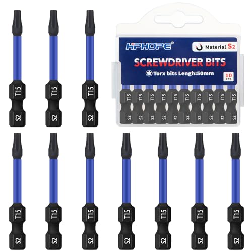HPHOPE T15 Bit, Torx Bits T15, Bit-Sortiment, Länge: 50 mm, 10 Stück HPHOPE T15 Bit, Torx Bits T15, Bit-Sortiment, Länge: 50 mm, 10 Stück von HPHOPE