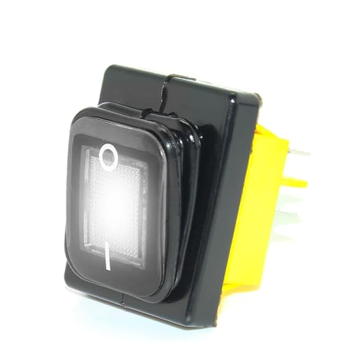 100 Stück KCD4 T85 30A LED Wippschalter Wasserdicht IP68 Rot Blau Grün 4 Pin On Off Wippschalter for Meeresgefrieren Wippschalter (White) von HPHPH