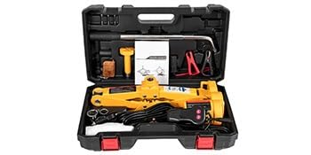 3 Tonnen Elektro-Wagenheber-Hebeset DC 12V Auto-Scheren-Wagenheber-Kit + Schlagschrauber + Luftpumpe SUV-Auto-Auto-Reparaturwerkzeuge Hydraulisches Werkzeug(Jack Yellow) von HPHPH