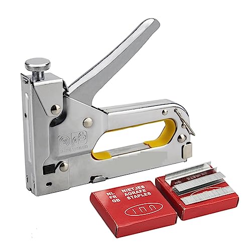 3-Wege-Hochleistungs-Handtacker-Möbelnagelpistolenrahmen mit 600 Heftklammern for Holztürpolsterrahmen Haushaltswerkzeug(1pc staple gun) von HPHPH