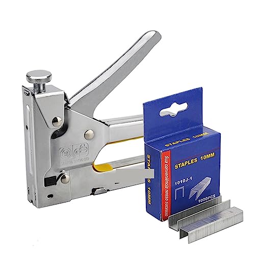 3-Wege-Hochleistungs-Handtacker-Möbelnagelpistolenrahmen mit 600 Heftklammern for Holztürpolsterrahmen Haushaltswerkzeug(With 10mm Staples) von HPHPH