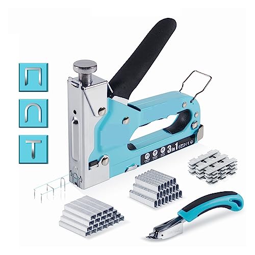 3-in-1-Nagelpistole, DIY-Möbelbau, Hefter, Polstertacker mit 3000 Heftklammern, Heimdekoration, Tischlerwerkzeuge(With 3000 Staples) von HPHPH