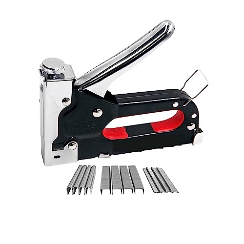 3-in-1-Nagelpistole, DIY-Möbelbau-Hefter, Polster-Tacker mit 600 Heftklammern, Heimdekoration, Zimmerei-Werkzeug(1 UK) von HPHPH