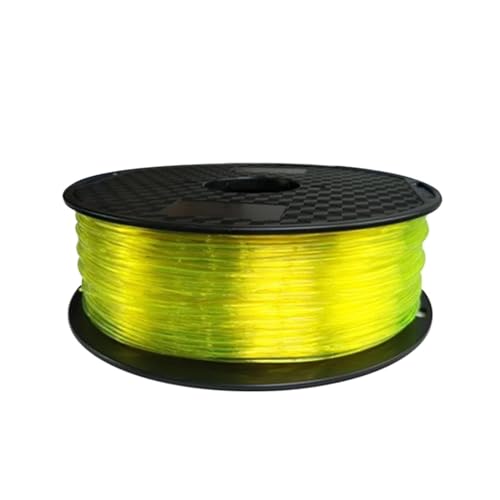 3D Drucker Filament, 1,75 mm flexibles TPU-3D-Druckfilament, keine Blasen, ungiftiges Sublimations-3D-Drucker-Kunststoffmaterial, TPU-Filament, 0,5 kg/0,25 kg(6B Trans-Yellow 250g) von HPHPH