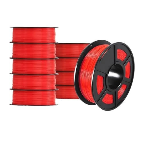 3D Drucker Filament, 10 kg 3D-Filament PETG-Filament, 10 kg 22 Pfund 1,75 mm 3D-Druckerfilament, gute Säure- und Alkalibeständigkeit, hohe Transparenz(PETG-RED-10kg) von HPHPH