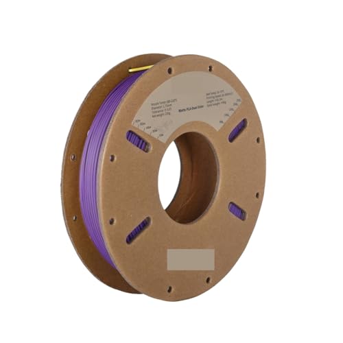3D Drucker Filament, 250G zweifarbi matte Seide/dreifarbi Seide/PLA-Filament, 1,75 mm ± 0,03 for 3D-Druck(Matte Yellow Purple) von HPHPH