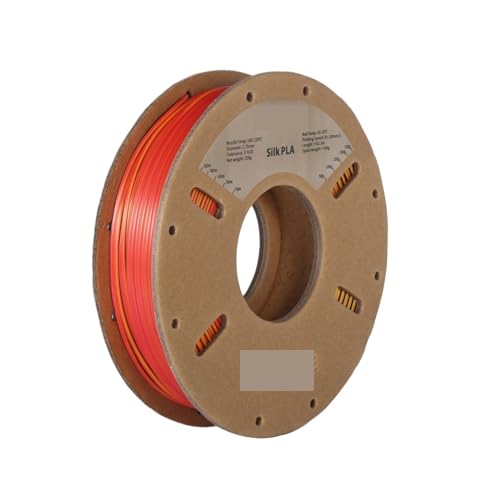 3D Drucker Filament, 250G zweifarbi matte Seide/dreifarbi Seide/PLA-Filament, 1,75 mm ± 0,03 for 3D-Druck(Red Gold Black) von HPHPH