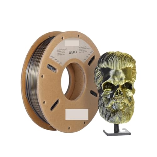 3D Drucker Filament, 250G zweifarbi matte Seide/dreifarbi Seide/PLA-Filament, 1,75 mm ± 0,03 for 3D-Druck(Silk Dual Black Gold) von HPHPH