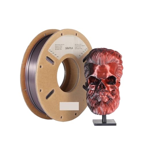 3D Drucker Filament, 250G zweifarbi matte Seide/dreifarbi Seide/PLA-Filament, 1,75 mm ± 0,03 for 3D-Druck(Silk Dual Black Red) von HPHPH